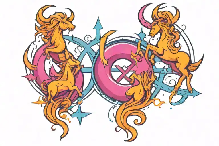 Sagittarius and Gemini tattoo design idea