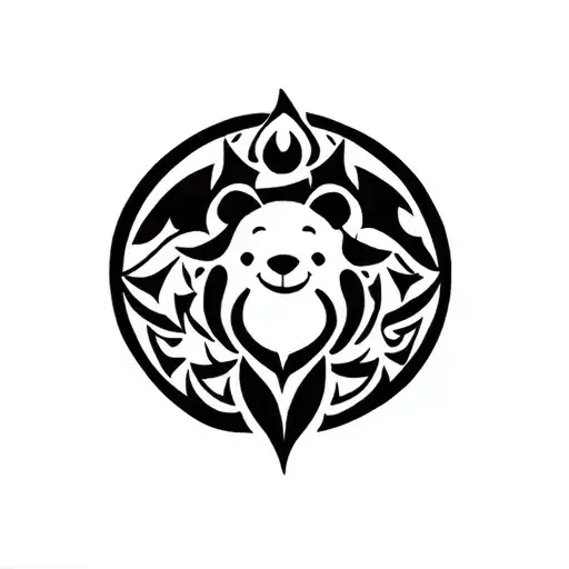 sketch based on the cartoon Winnie the Pooh tattoo design idea