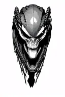 predator fighting alien tattoo design idea