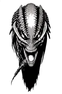 predator fighting alien tattoo design idea