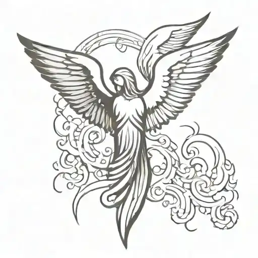Bible seraph six wings with eyes in each wing tattoo design idea