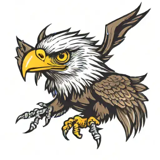 Eagle with a sharp eye faced towards camera surrounded tattoo design idea