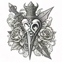dagger and heart tattoo design idea
