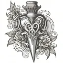 dagger and heart tattoo design idea