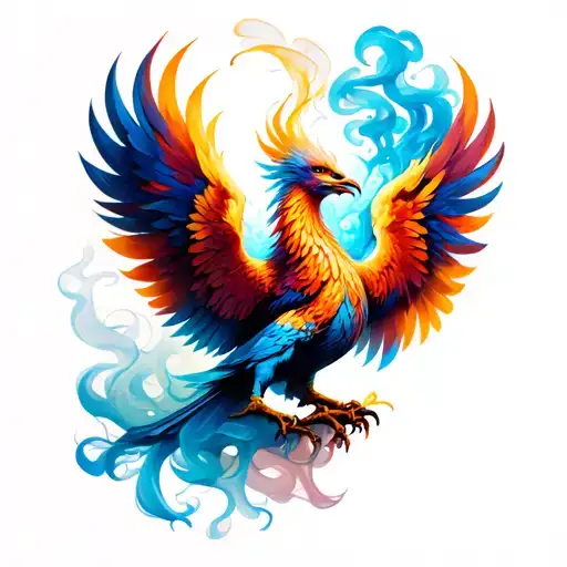 Smoke Phoenix tattoo design idea