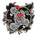 heart shape and name Armando he owns tattoo design idea