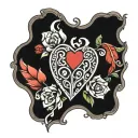 heart shape and name Armando he owns tattoo design idea