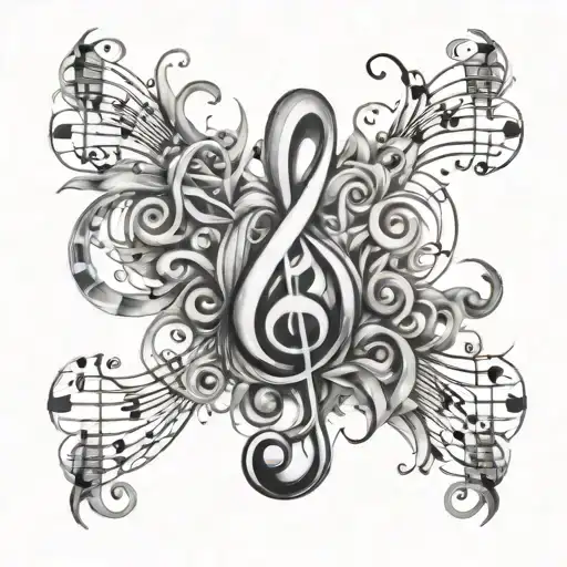 A sleeve tattoo featuring a collage of music symbols intertwined with images of your family and friends, symbolizing the importance of these relationships in your life tattoo design idea