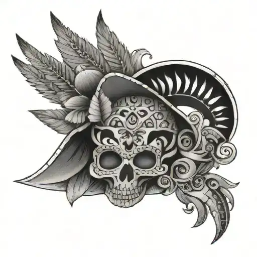 mixed filipino and mexican inspired tattoo incorporating elements tattoo design idea