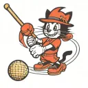 Felix the Cat Golfer swinging a club tattoo design idea