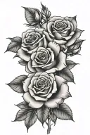 3-4 Roses lined tattoo design idea