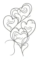 two fineline fingerprint hearts in one line  tattoo design idea