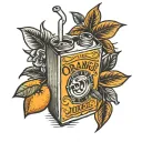 orange juice carton tattoo design idea