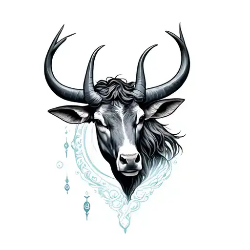 Aquarius And Taurus tattoo design idea