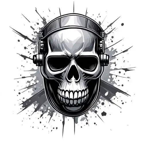 skull welding mask tattoo design idea