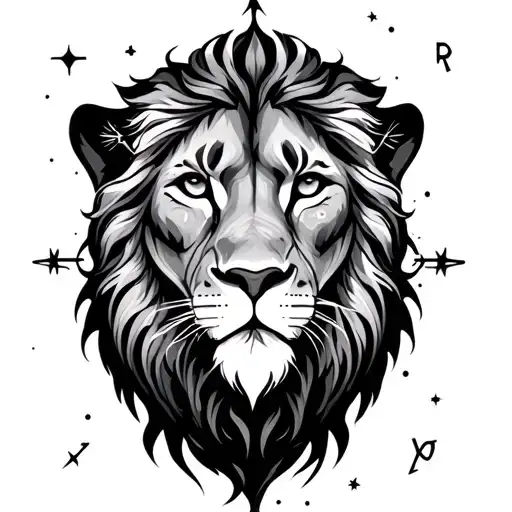 leo star constellation tattoo design idea