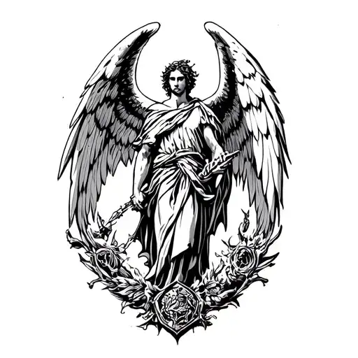 archangel uriel tattoo design idea