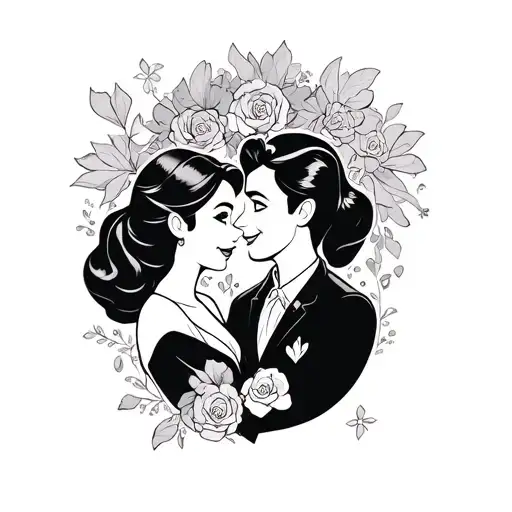 Couples tattoo featuring disney  tattoo design idea