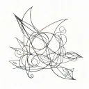 words UNVEIL and UNFOLD with reverse effect and symetric tattoo design idea