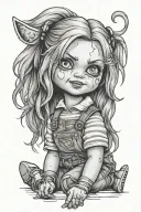 Chucky girl tattoo design idea