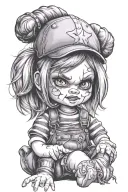 Chucky girl tattoo design idea