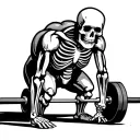 skeleton deadlifting tattoo design idea