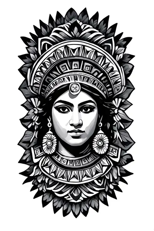 mexican aztec tattoo design idea