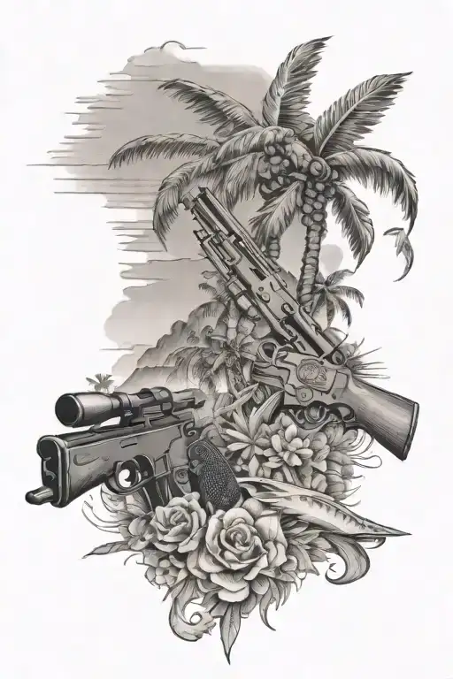 Florida, Cuban, 2nd Amendment, beach, mountain, wife, and son  tattoo design idea