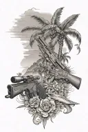 Florida, Cuban, 2nd Amendment, beach, mountain, wife, and son  tattoo design idea