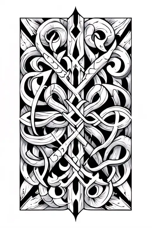 nordic runes tattoo design idea