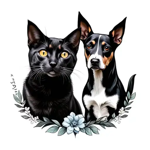cat and dog remembrance tattoo including tattoo design idea