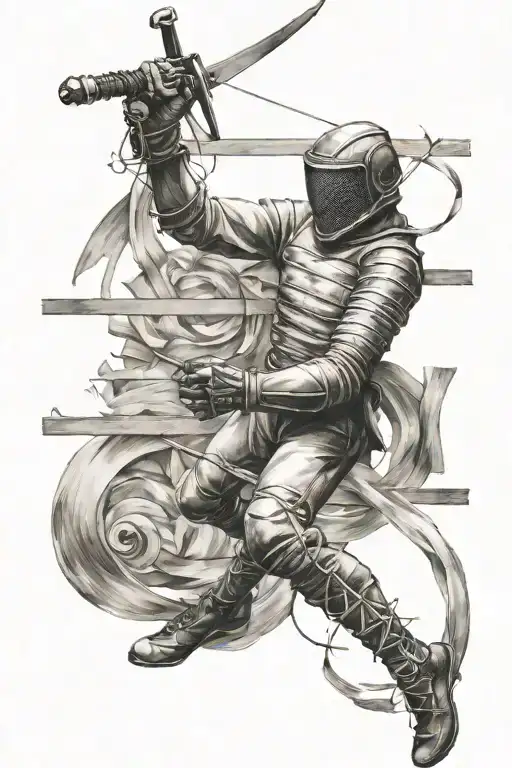 fencing and poems written tattoo design idea