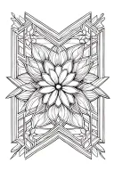 geometric floral tattoo design idea