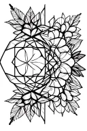 geometric floral tattoo design idea