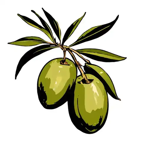olive with bold outlines tattoo design idea