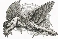 creation of adam and icarus wings decaying tattoo design idea
