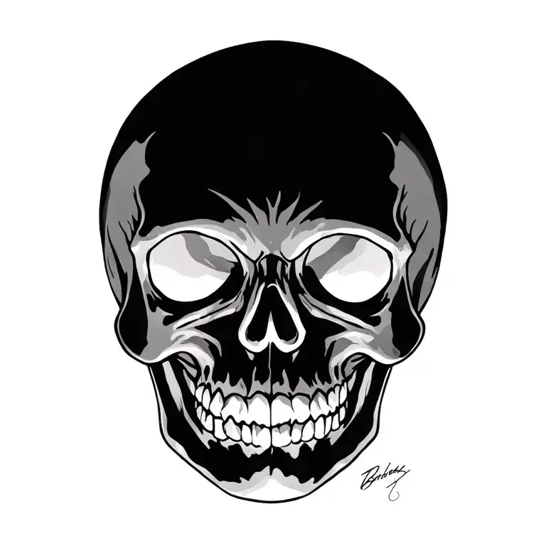 skull face tattoo design idea