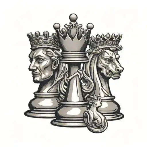 queen Chess pieces tattoo design idea