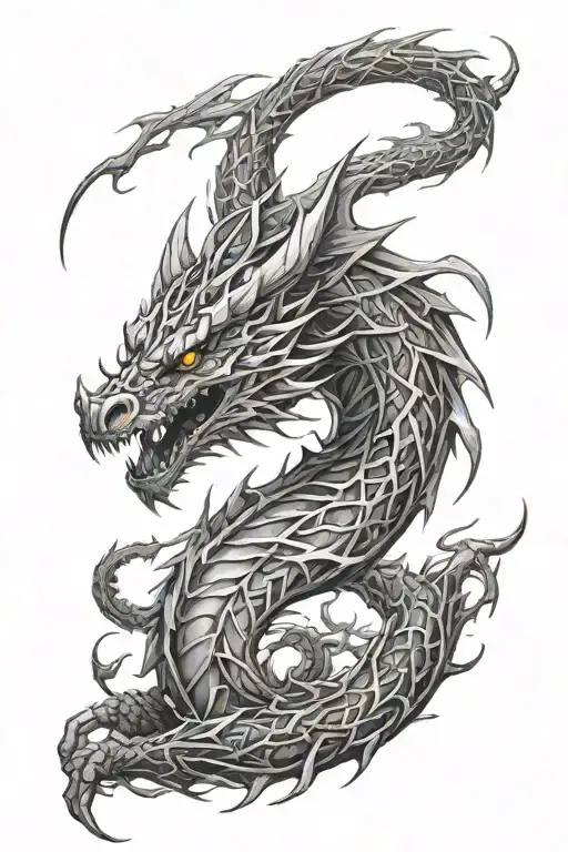 Dragon Made Of Lightning Bolts  tattoo design idea