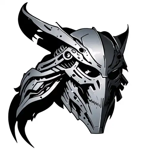 bio mechanical armor upper arm tattoo design idea