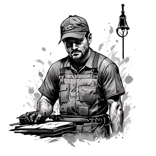 A person who loves his job and despite all the difficulties and condemnation still continues to go to his goal tattoo design idea