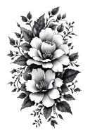 flowers and vines tattoo design idea