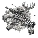 Deer crossbow tattoo design idea