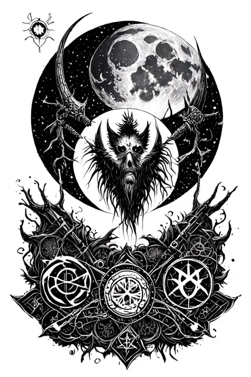 bloodborne moon presence, hunter, symbols tattoo design idea