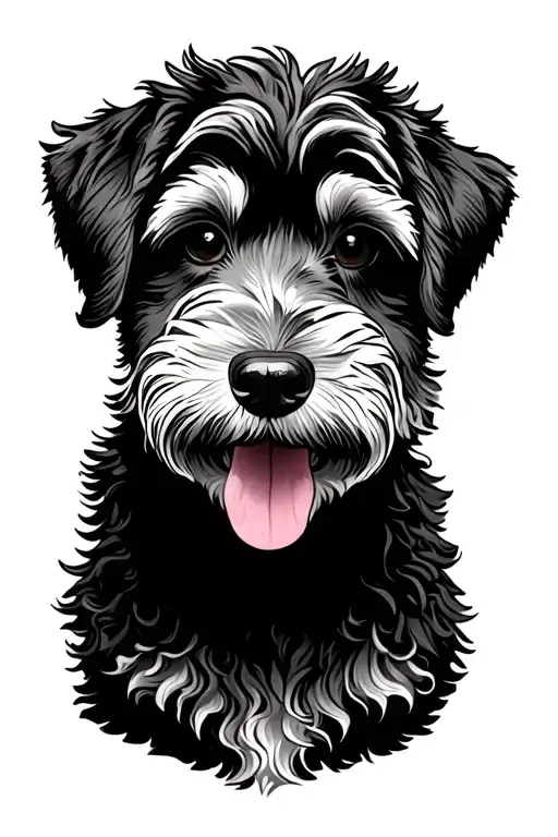 simple goldendoodle tattoo design idea