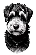 simple goldendoodle tattoo design idea