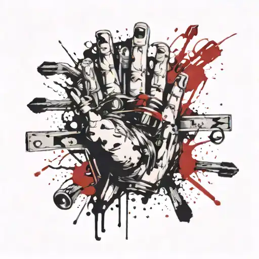 hand cuff  , 1760 number tattoo design idea