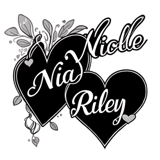 "Nicole Nia Riley" hearts connected tattoo design idea