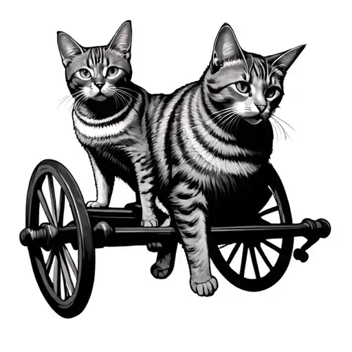 Freya chariot cats tattoo design idea