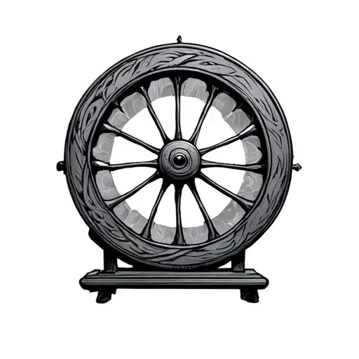 Spinning wheel tattoo design idea